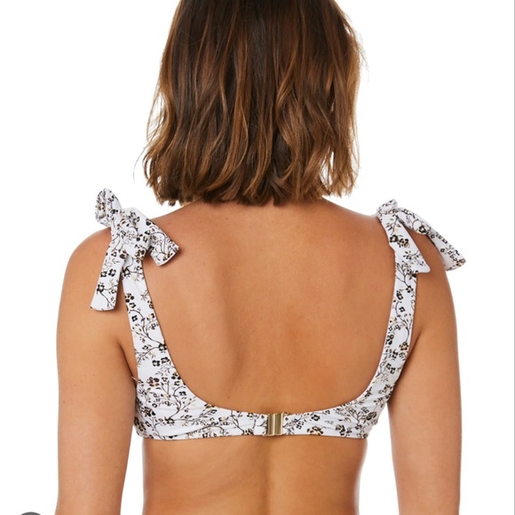 NWT MINK PINK - White Floral DAWSON TIE BIKINI SET M Top L Bottom - Picture 2 of 10